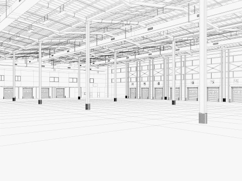 Warehouse Logistic 6 interior and exterior 3D Model
