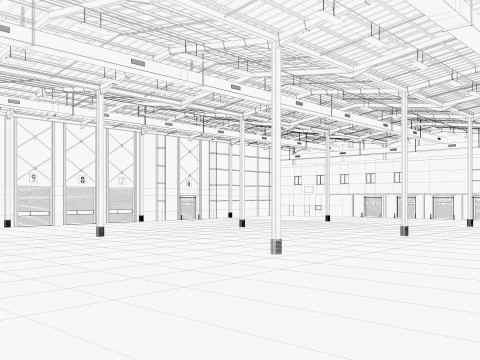 Warehouse Logistic 6 interior and exterior 3D Model