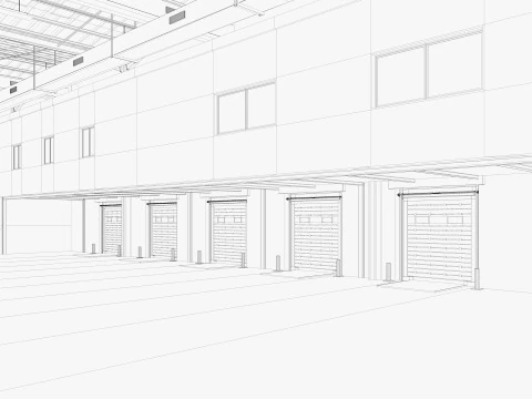 Warehouse Logistic 6 interior and exterior 3D Model