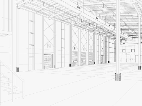 Warehouse Logistic 6 interior and exterior 3D Model
