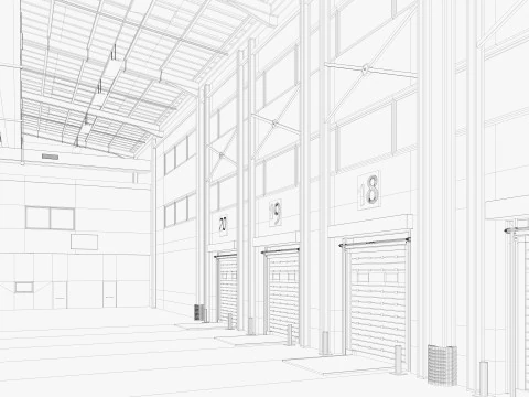 Warehouse Logistic 6 interior and exterior 3D Model