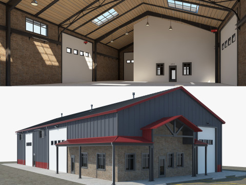 Warehouse Office interior and exterior Modèle 3D