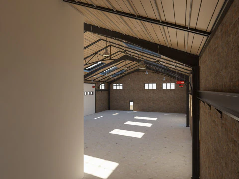 Warehouse Office interior and exterior 3D Model