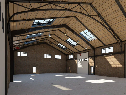 Warehouse Office interior and exterior 3D Model