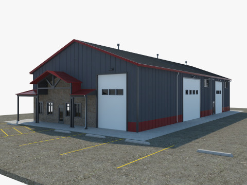 Warehouse Office interior and exterior Modèle 3D