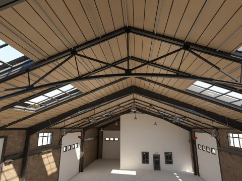Warehouse Office interior and exterior 3D Model