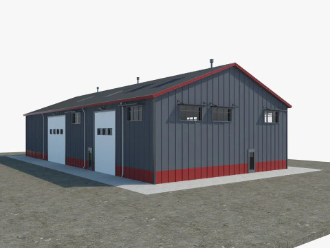 Warehouse Office interior and exterior 3D Model
