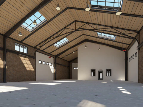 Warehouse Office interior and exterior 3D Model
