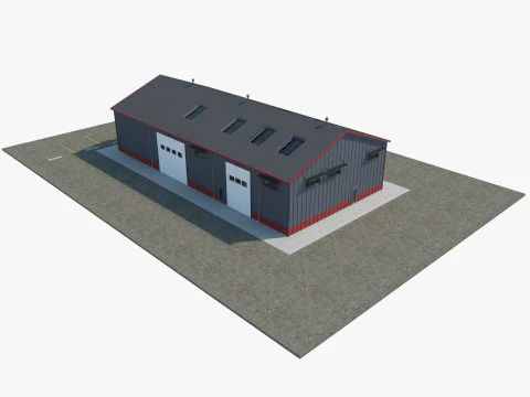 Warehouse Office interior and exterior 3D Model