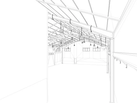Warehouse Office interior and exterior 3D Model