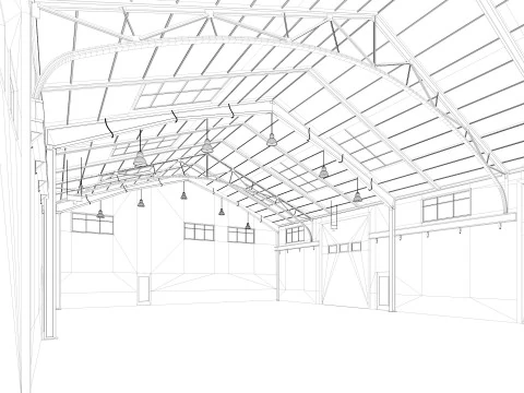 Warehouse Office interior and exterior 3D Model