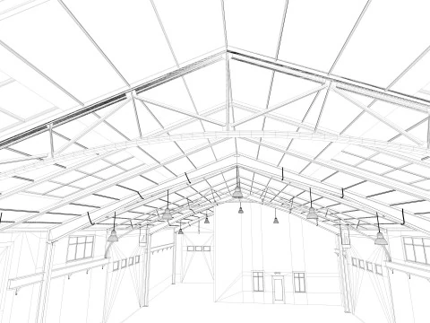 Warehouse Office interior and exterior 3D Model