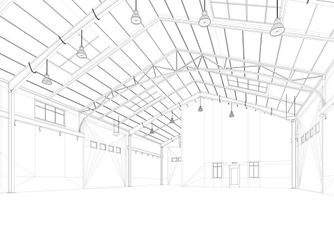 Warehouse Office interior and exterior 3D Model