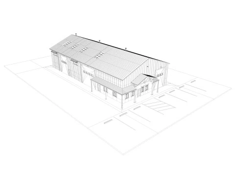 Warehouse Office interior and exterior 3D Model