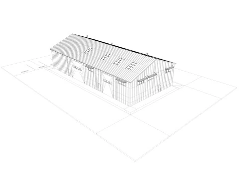 Warehouse Office interior and exterior 3D Model