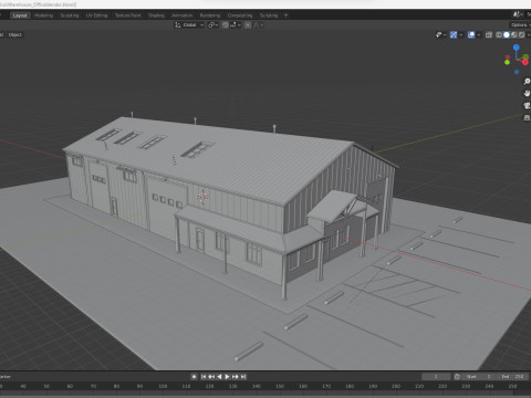 Warehouse Office interior and exterior Modèle 3D