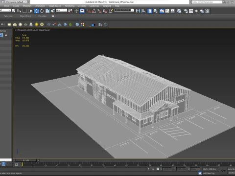 Warehouse Office interior and exterior 3D Model