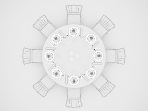 Wedding Hall Banquet Table Modelo 3D
