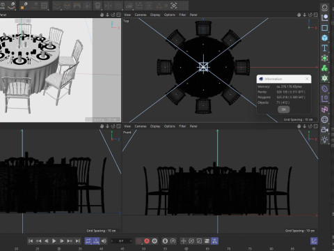 Wedding Hall Banquet Table Modelo 3D