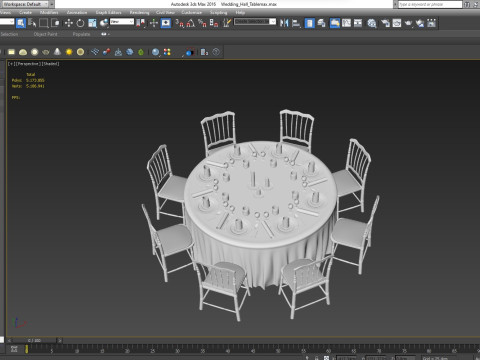 Wedding Hall Banquet Table Modelo 3D
