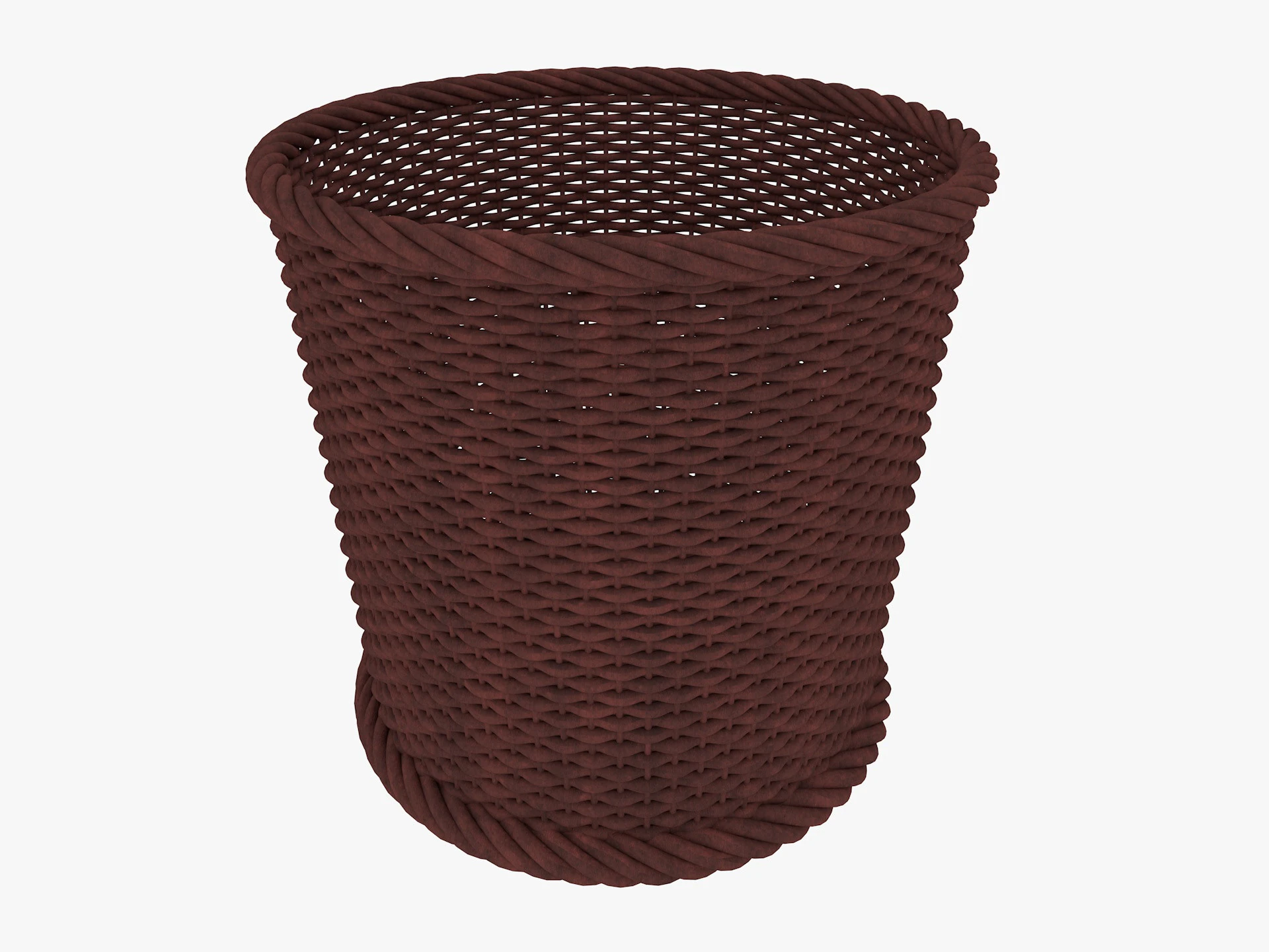 Wicker Basket 3D Model .c4d .max .obj .3ds .fbx .stl .blend 
