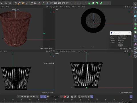 Wicker Basket 3D Model