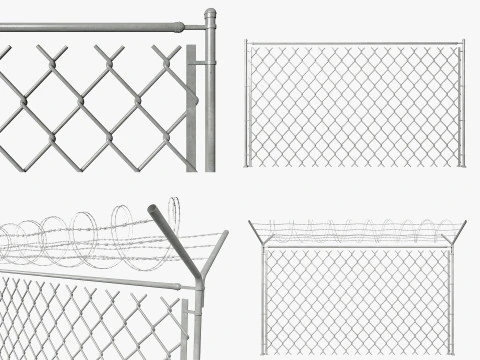 Zincir Bağlantı Tel &Ccedil;it 3D Model