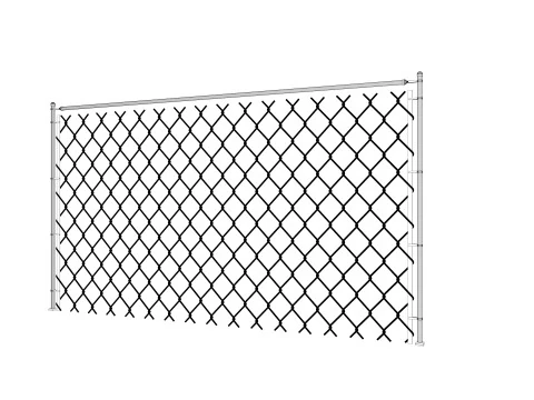 Chain Link Wire Fence 3D Model