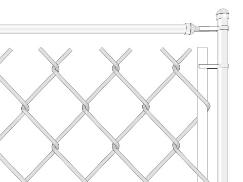 Chain Link Wire Fence Modelo 3D