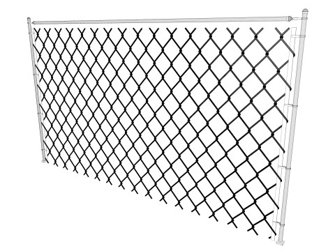 Chain Link Wire Fence Modelo 3D