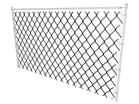 Chain Link Wire Fence 3D Model