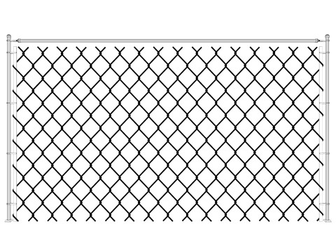 Chain Link Wire Fence Modelo 3D