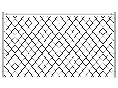 Chain Link Wire Fence 3D Model