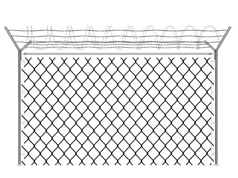 Chain Link Wire Fence Modelo 3D