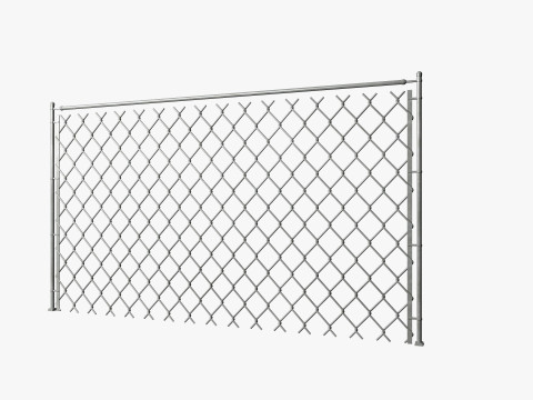 Chain Link Wire Fence Modelo 3D