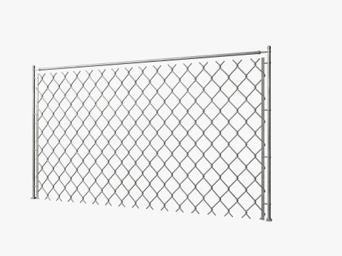 Chain Link Wire Fence 3D Model