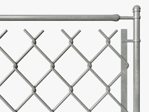 Chain Link Wire Fence 3D Model