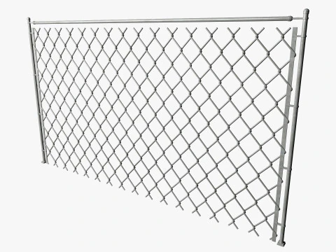 Chain Link Wire Fence 3D Model
