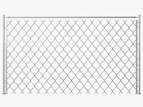 Chain Link Wire Fence 3D Model