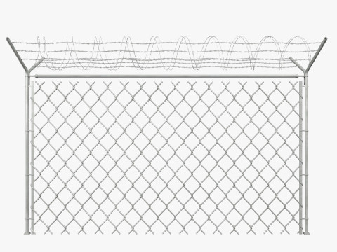 Chain Link Wire Fence Modelo 3D