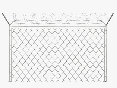 Chain Link Wire Fence 3D Model
