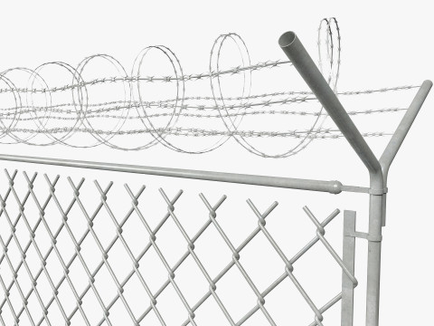 Chain Link Wire Fence Modelo 3D