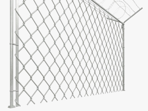Chain Link Wire Fence Modelo 3D