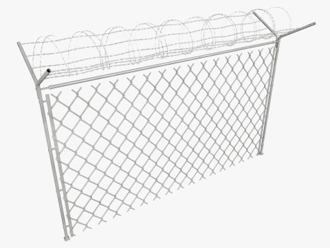 Chain Link Wire Fence Modelo 3D