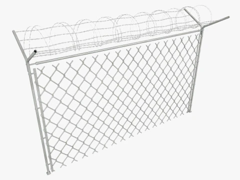 Chain Link Wire Fence 3D Model