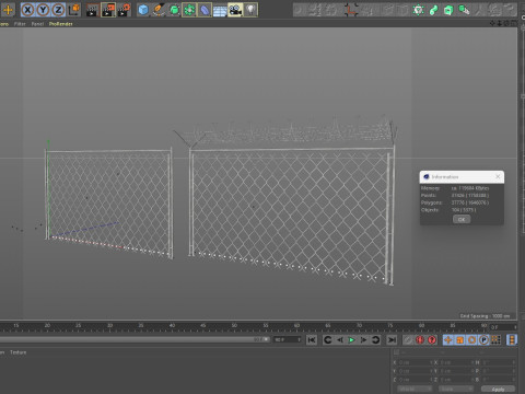 Chain Link Wire Fence Modelo 3D