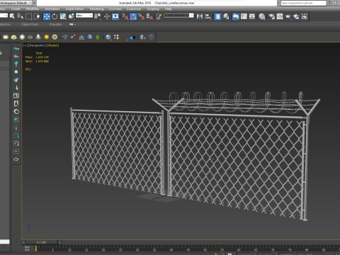 Chain Link Wire Fence Modelo 3D