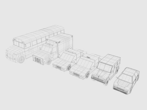Auto dei cartoni animati a basso numero di poligoni Modello 3D