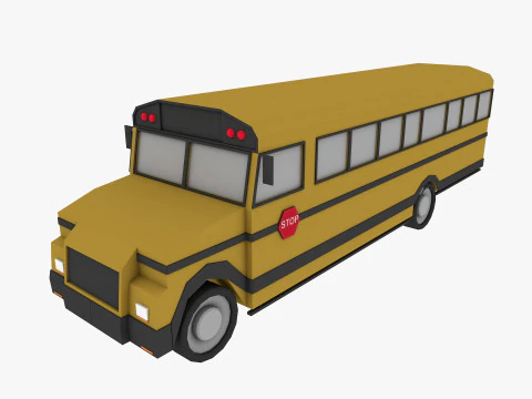 Auto dei cartoni animati a basso numero di poligoni Modello 3D