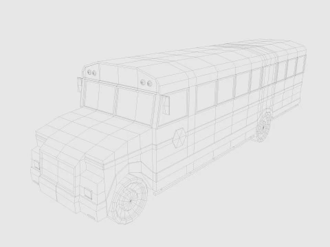 Auto dei cartoni animati a basso numero di poligoni Modello 3D